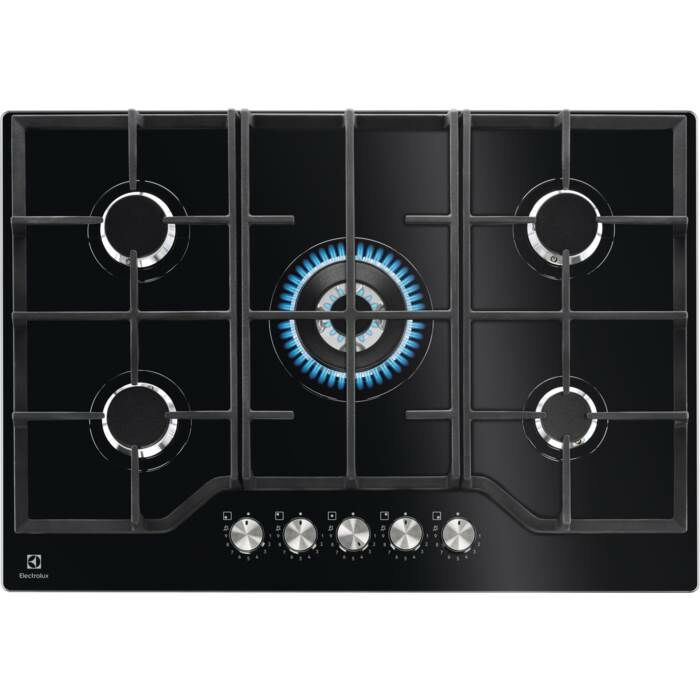 Electrolux KGG75362K Wok Gözlü Siyah Cam Ankastre Ocak