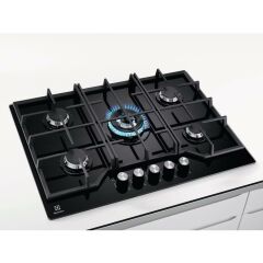 Electrolux KGG75362K Wok Gözlü Siyah Cam Ankastre Ocak