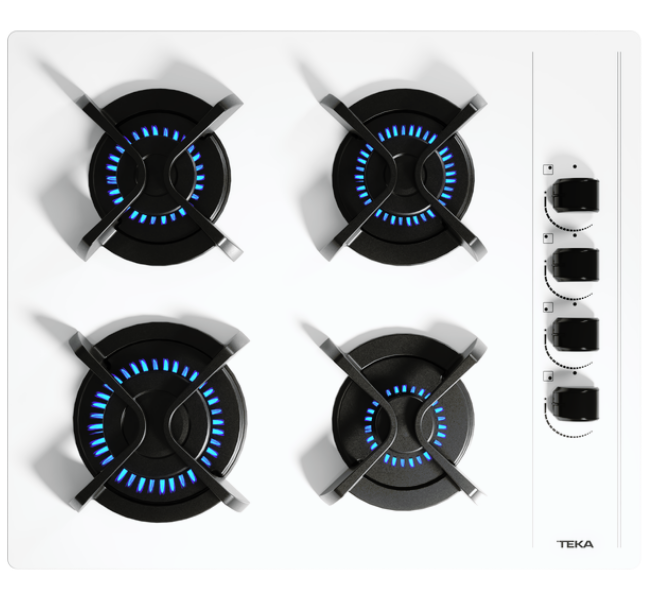 Teka GBC 64002 KBC WH Ankastre Ocak, Beyaz Cam, 60Cm