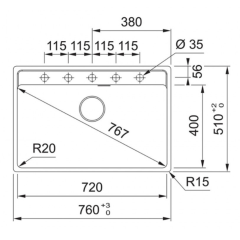 Franke Maris MRG 610-72 Matt Black Eviye