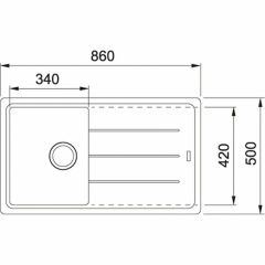 Franke Basis BFG 611-86 Stone Grey Eviye