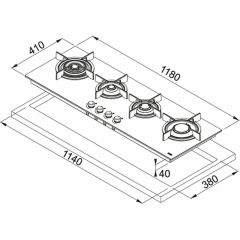 Franke FHCR 1204 3G TC HE BK C Black Ocak