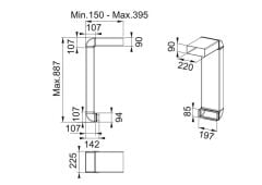 Franke Mythos 2Gether  Smart 2gether Davlumbaz için Baca Kiti