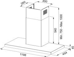 Franke FTLN H45 X/BK A120 Siyah Cam İnox Davlumbaz