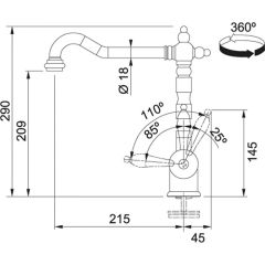 Franke Old England Döner Başlık Bronz Armatür
