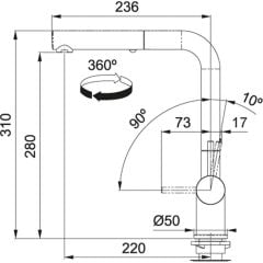 Franke Active Duşlamalı Mat Siyah Armatür