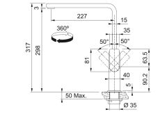 Franke MYTHOS Döner Başlık Çelik Siyah Armatür