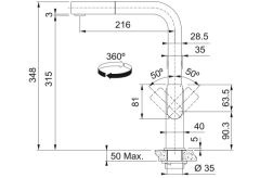 Franke MYTHOS Spiralli Çelik Siyah Armatür