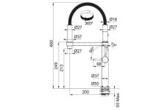 Franke Pescara Duşlamalı Matt Black Armatür