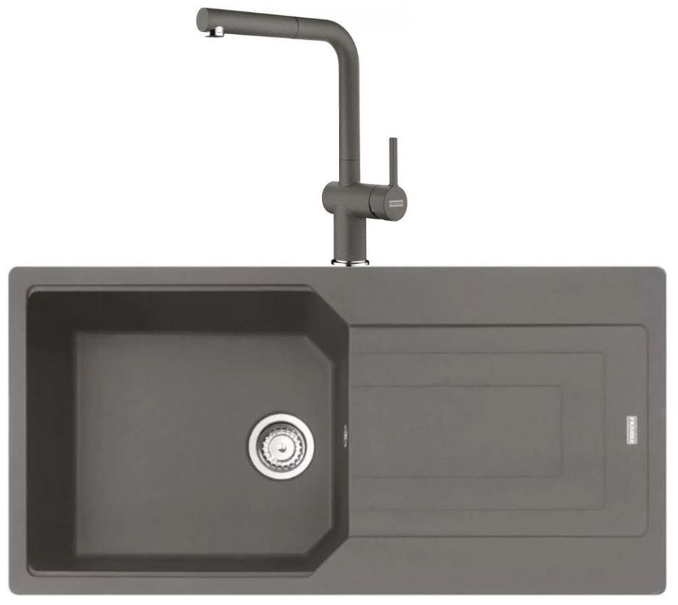 URBAN UBG 611-100 TEK GÖZLÜ GRANİT STONE GREY EVİYE ACTIVE PLUS DOCCIA 2.0 STONE GREY ARMATÜR KAMPANYALI SET