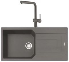 URBAN UBG 611-100 TEK GÖZLÜ GRANİT STONE GREY EVİYE ACTIVE PLUS DOCCIA 2.0 STONE GREY ARMATÜR KAMPANYALI SET