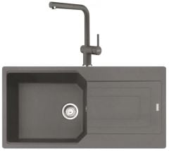 URBAN UBG 611-100 TEK GÖZLÜ GRANİT STONE GREY EVİYE ACTIVE PLUS DOCCIA 2.0 STONE GREY ARMATÜR KAMPANYALI SET