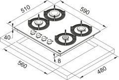 FRANKE FHMF 604 4GC WH SİYAH OCAK