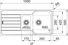 Franke Spark SKX 651-100 SOL DAMLALIK EVİYE
