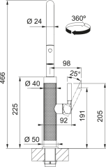 Franke Mythos Masterpiece Duşlamalı Spiralli Gold Batarya