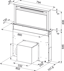 Franke FDW 908 IB XS Down Draft Davlumbaz