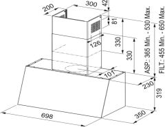 Franke FCO 70 ON/G Nero Davlumbaz