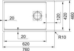 FRANKE KUBUS 2 KNG 110-62 SLATE GRİ EVİYE