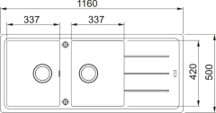 FRNKE BASİS BFG 621-116 SLATE GRİ EVİYE