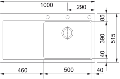 FRANKE MYTHOS MTG 611-100 SLATE GRİ SOL DAMLALIK EVİYE