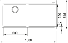 FRANKE MYTHOS MTG 611-100 NERO SAĞ DAMLALIK EVİYE