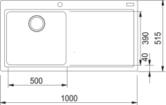 FRANKE MYTHOS MTG 611-100 NERO SAĞ DAMLALIK EVİYE