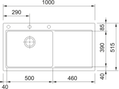 FRANKE MYTHOS MTG 611-100 SLATE GRİ SAĞ DAMLALIK EVİYE